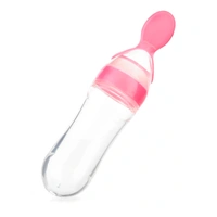 Squeezy Silicone Food Feeder Bottle - Pink