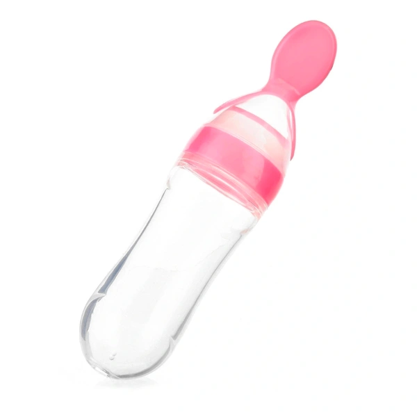 Squeezy Silicone Food Feeder Bottle - Pink