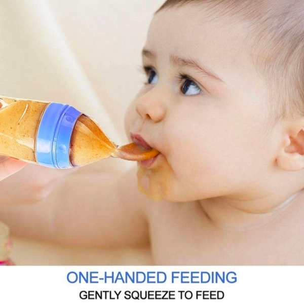 Squeezy Silicone Food Feeder Bottle - Pink