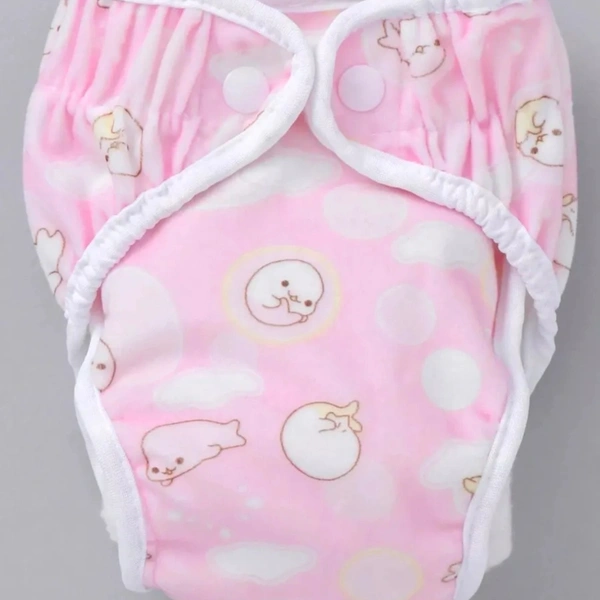 Paw Paw Reusable Diaper With Insert Walrus Print - Sky Blue, Small