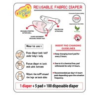 Paw Paw Reusable Diaper With Insert Walrus Print - Medium, Sky Blue