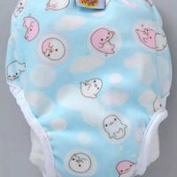 Paw Paw Reusable Diaper With Insert Walrus Print - Medium, Sky Blue