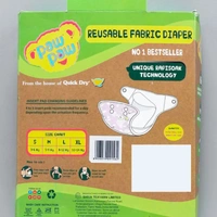 Paw Paw Reusable Diaper With Insert Walrus Print - Pink, XL