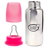 Budds Buddy RIO Stainless Steel Feeding Bottle 300 ml - 300 ml, Pink