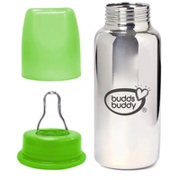 Budds Buddy RIO Stainless Steel Feeding Bottle 300 ml - 300 ml, Green 