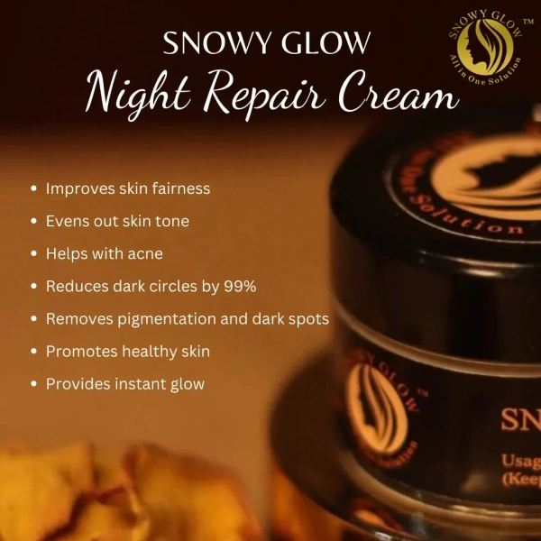 Snowy Glow Night repair brightening cream + 24k Gold Facewash - 