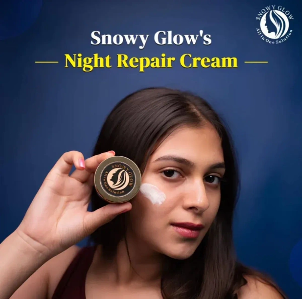 Snowy Glow Night repair brightening cream + 24k Gold Facewash - 