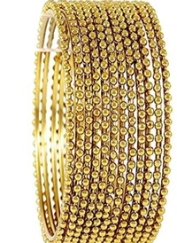 Gold Pleated Bangales