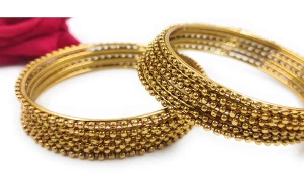 Gold Pleated Bangales