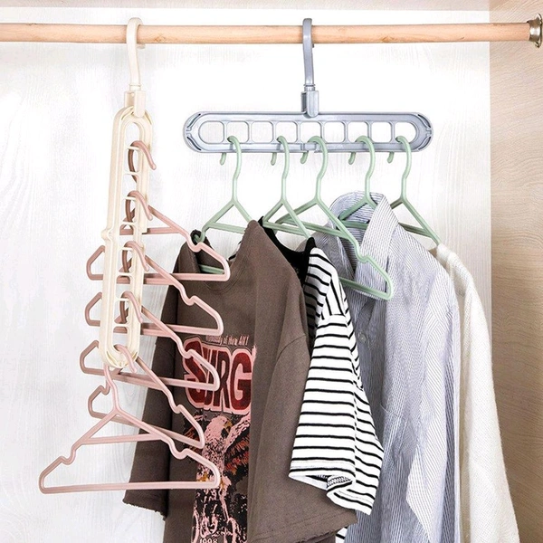 Multifunctional Magic Hangers Nine Holes Hangers Space Saving Clothes Hangers Closet Organizer Hanger