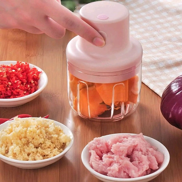 Kitchen Portable USB Rechargeable Electric Fruit Vegetable Onion Garlic Cutter/Chopper/Slicer/Food Processor 