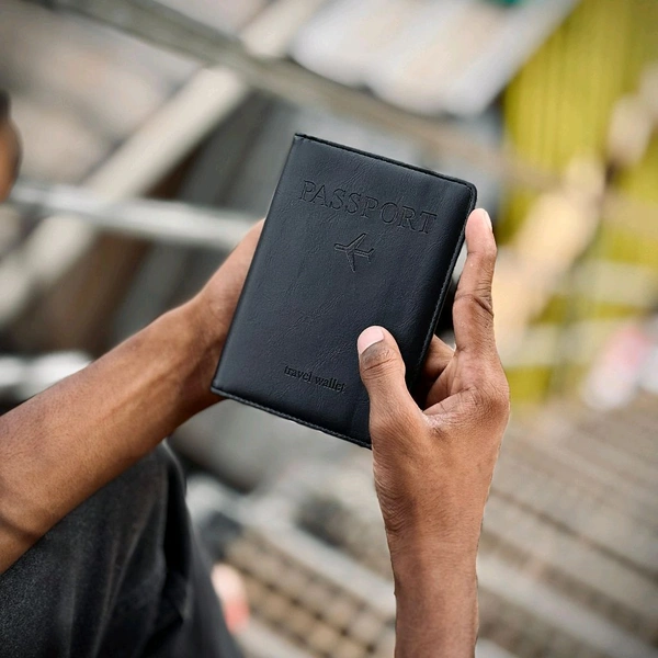 Passport Holder Leather Travel Wallet - Pu leather wallet, RFID Blocking Passport Wallet, Credit Card holder, Passport Cover