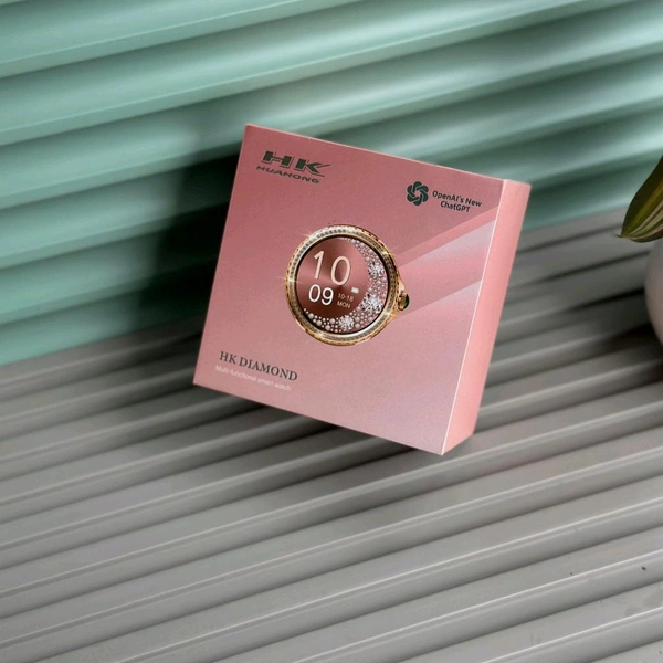 Wearfit HK Diamond Women's Smartwatch – Stylish Luxury Dial | BT Calling | Heart Rate | Dual Strap | Always-On Display | Waterproof