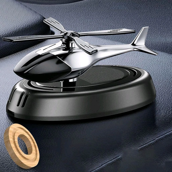 Helicopter Design Car Dashboard Perfume Diffuser with Rotating Blades – Solar Powered Aromatherapy Air Freshener 