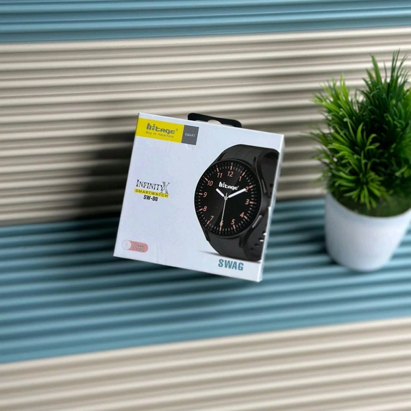 Hitage SW-88 Swag Smartwatch with Dual Bluetooth, Fitness & Health Tracking, BT Calling, Music Control, Motion Sensors, and Wireless Charging