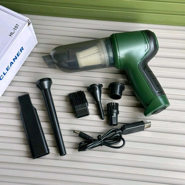 Portable Handheld Vacuum Cleaner HL-107 – High Power | Multi-Nozzle Attachments | USB Rechargeable
