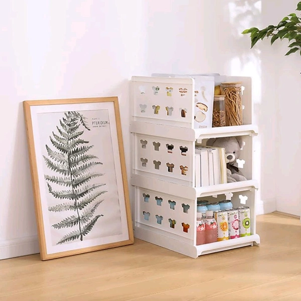 Stackable Multifunctional Storage,for Clothes Foldable Drawer Shelf Basket Utility Cart Rack Storage Organizer Cart for Kitchen, Pantry Closet, Bedroom, Bathroom, Laundry 