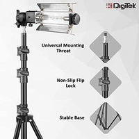 DIGITEK® Heavy-Duty Porta Kit (250cm In Height) With Pair Of Light Stands, Porta Lights Pair Of Umbrellas And Carry Bag For Studio Setup (Porta Kit 9FT L)