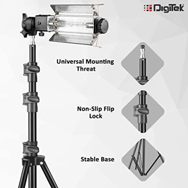 DIGITEK® Heavy-Duty Porta Kit (250cm In Height) With Pair Of Light Stands, Porta Lights Pair Of Umbrellas And Carry Bag For Studio Setup (Porta Kit 9FT L)