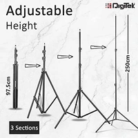 DIGITEK® Heavy-Duty Porta Kit (250cm In Height) With Pair Of Light Stands, Porta Lights Pair Of Umbrellas And Carry Bag For Studio Setup (Porta Kit 9FT L)