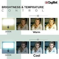 DIGITEK® LED D416 Professional Video Light & NP-750 Li-Ion Battery With Micro USB Charging | Dimmable 3200k -5600k | Compatible With Tripods, Monopods, Cameras, Table Stand & Camcorder | For YouTube Video , Product Photography, Makeup Shoot And More (LED D416 COMBO)