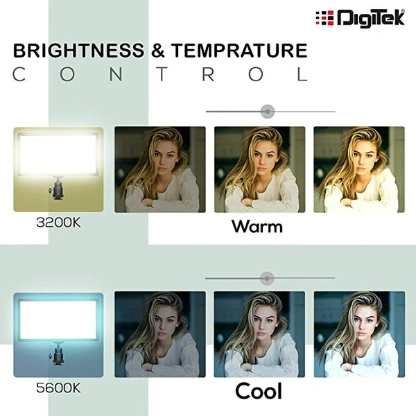 DIGITEK® LED D416 Professional Video Light & NP-750 Li-Ion Battery With Micro USB Charging | Dimmable 3200k -5600k | Compatible With Tripods, Monopods, Cameras, Table Stand & Camcorder | For YouTube Video , Product Photography, Makeup Shoot And More (LED D416 COMBO)
