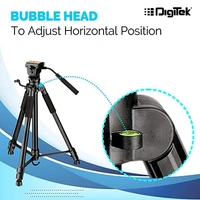 DIGITEK® (590 VD PRO) Tripod For DSLR & Video Cameras, Operating Height : 5.90 Feet, Maximum Load Upto: 3 Kg, Lightweight & Sturdy Tripod With 2 Way Adjustable Head