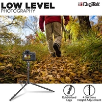 Digitek DTR 520 BH (60 Inch) Professional Aluminum Tripod Cum Monopod With Swivel Pan Head, For DSLR Camera | Maximum Operating Height: 4.95 Feet | Maximum Load Upto: 7kgs (Black) (DTR 520 BH) - 1510mm (4.95 ft)