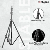 DIGITEK® (DLS-9FT) Lightweight & Portable Aluminum Alloy Light Stand For Ring Light, Reflector, Flash Units, Diffuser, Portrait, Softbox, Studio Lighting & More Ideal For Outdoor & Indoor Shoots - DLS-9FEET