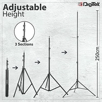 DIGITEK® (DLS-9FT) Lightweight & Portable Aluminum Alloy Light Stand For Ring Light, Reflector, Flash Units, Diffuser, Portrait, Softbox, Studio Lighting & More Ideal For Outdoor & Indoor Shoots - DLS-9FEET