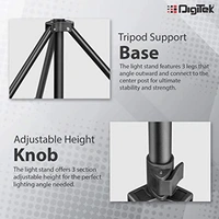 DIGITEK® (DLS-9FT) Lightweight & Portable Aluminum Alloy Light Stand For Ring Light, Reflector, Flash Units, Diffuser, Portrait, Softbox, Studio Lighting & More Ideal For Outdoor & Indoor Shoots - DLS-9FEET