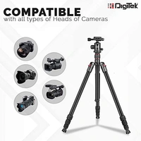 DIGITEK® (DTR-500BH) (152 Cm) Professional Aluminum Tripod Cum Monopod, With Swivel Pan Head, Maximum Operating Height : 1510 Mm, Maximum Load Upto: 7kgs (Black) - 152 Cm