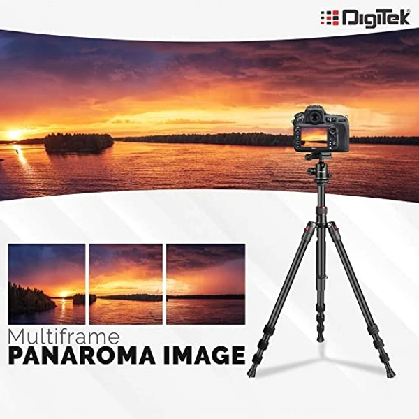 DIGITEK® (DTR-500BH) (152 Cm) Professional Aluminum Tripod Cum Monopod, With Swivel Pan Head, Maximum Operating Height : 1510 Mm, Maximum Load Upto: 7kgs (Black) - 152 Cm