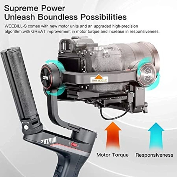 Zhiyun Weebill S Gimbal Stabilizer (With 2 Years ZHIYUN India Official Warranty) For DSLR & Mirrorless Camera Sony Nikon Z6 Z7 Panasonic GH5 GH5s Canon 5D4 5D3 EOS R - 30 x 19.1 x 7 Centimeters