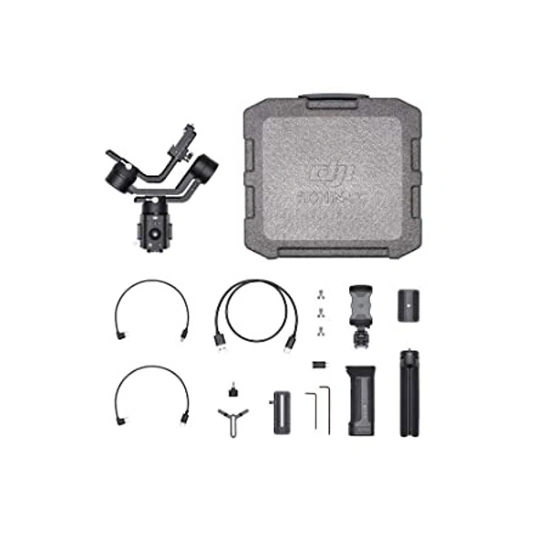 DJI RSC – Lightweight And Compact, Superior Stabilization, 3-Axis Gimbal Stabilizer For Mirrorless Cameras, Nikon, Sony, Panasonic, Canon, 360 Degree Movement, 2kg Tested Payload, Axis Locks, Black - 22 x 7.5 x 37 Centimeters, Black