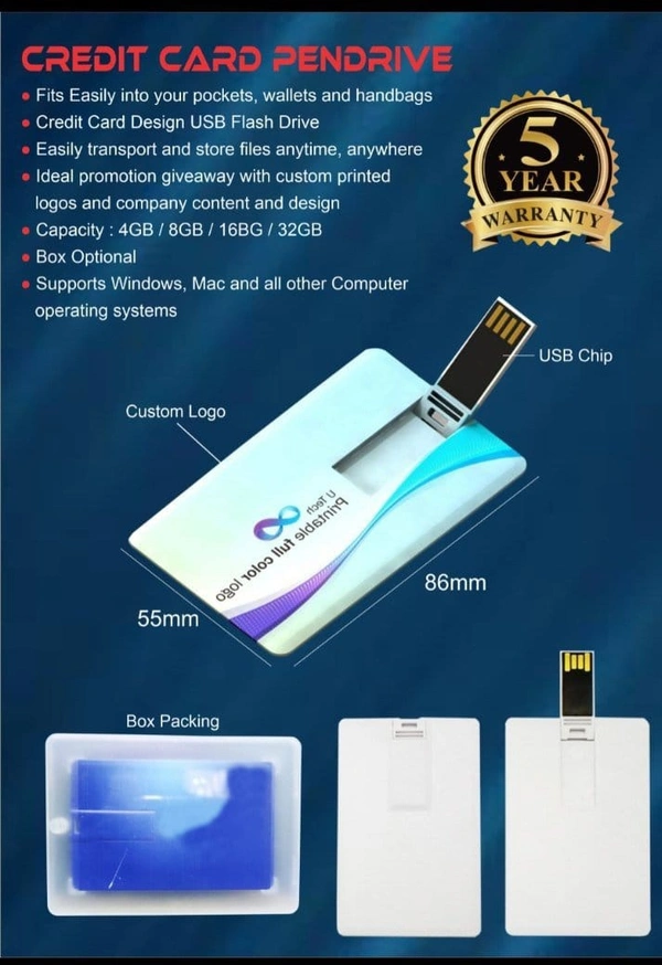 32gb Plastic (10pcspack ) Multicolor Visiting & Credit Card Shape Pen Drive - 4 GB 8gb,16gb, 32gb, 64gb