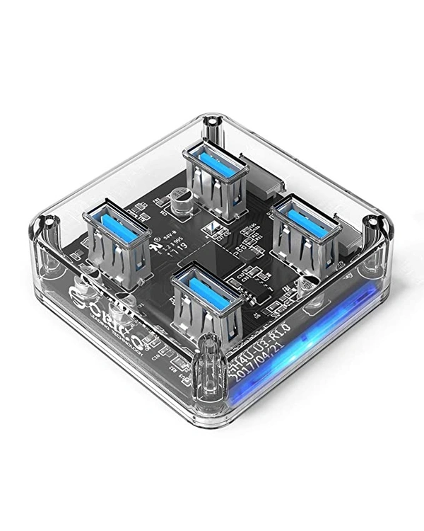 ORICO 4 Ports Hub Transparent USB 3.0 Hub Support Offline Powered and OTG Function with 30CM Cable