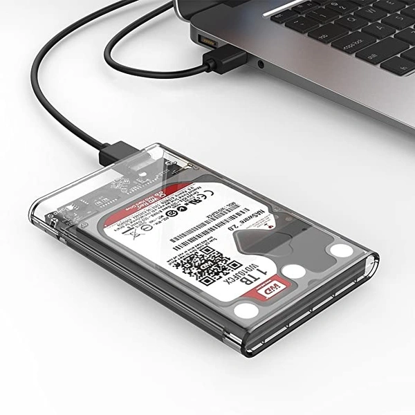 Orico 2.5 inch SSD Sata Hard Disk External Portable Case Cover USB3.0, 2139U3-CR (Transparent) - Transparent