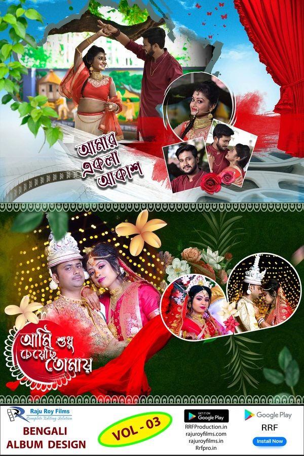 Album front page, back page, Bengali Design (অ্যালবাম ফ্রন্ট পেজ ব্যাক পেজ বাংলা ডিজাইন) - 12x18 size