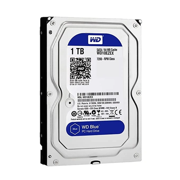Western Digital(WD) BLUE Deskptop 1TB( 1Terabyte) 3.5"Hard Disk Drive,7200RPM, SATA3 ( 6.0GB/s), 64MB Cache - 1 TB