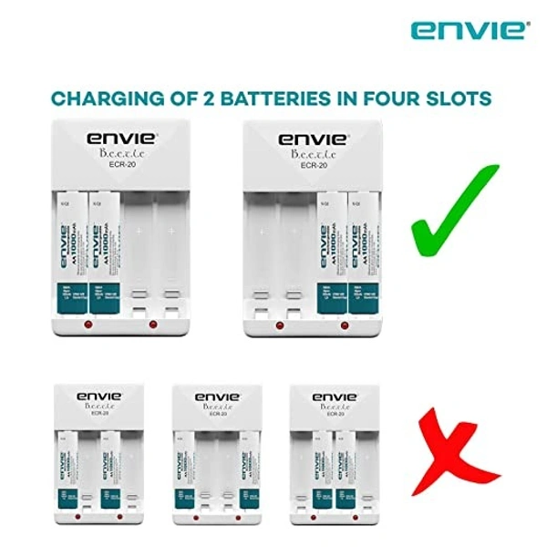 Envie Beetle Charger with Envie 4xAA Ni-Cd 1000 Mah Batteries - 9.3 x 6 x 5 Centimeters, Item Weight	200 Grams