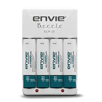 Envie Beetle Charger with Envie 4xAA Ni-Cd 1000 Mah Batteries - 9.3 x 6 x 5 Centimeters, Item Weight	200 Grams