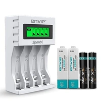 ENVIE® (ECR 11MC+2800+1100) SprintX Ultra Fast Rechargeable Batteries Charger for AA & AAA Ni-mh, with 2xAA2800 & 2AAA1100 Rechargeable Batteries, with Over Charge Protection - Item Dimensions LxWxH	10 x 7 x 4 Centimeters, Item Weight	260 Grams