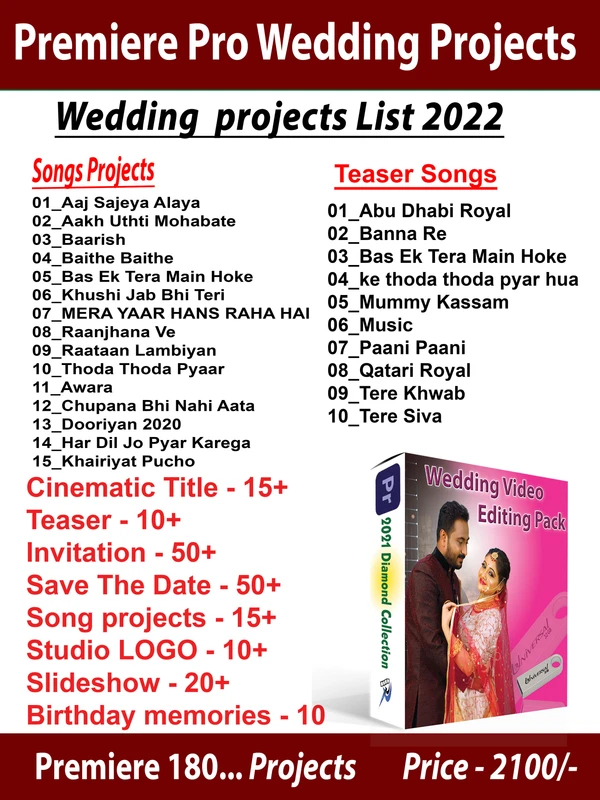 Event Hd 3.0 Cinematic- Hindi- Wedding Project In Adobe Premiere Pro Cc 2022 (With 1tb Hdd) - 600gb