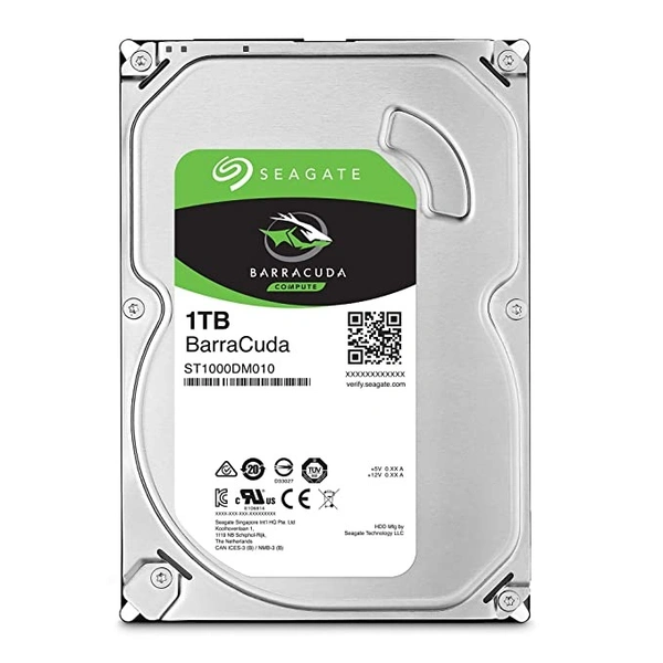 Seagate BarraCuda 1 TB Internal Hard Drive HDD 3.5 Inches (8.8 cm) SATA 6 Gb/s 7200 RPM 64 MB Cache for Computer Desktop PC - 1 TB