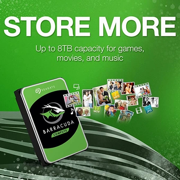 Seagate BarraCuda 1 TB Internal Hard Drive HDD 3.5 Inches (8.8 cm) SATA 6 Gb/s 7200 RPM 64 MB Cache for Computer Desktop PC - 1 TB
