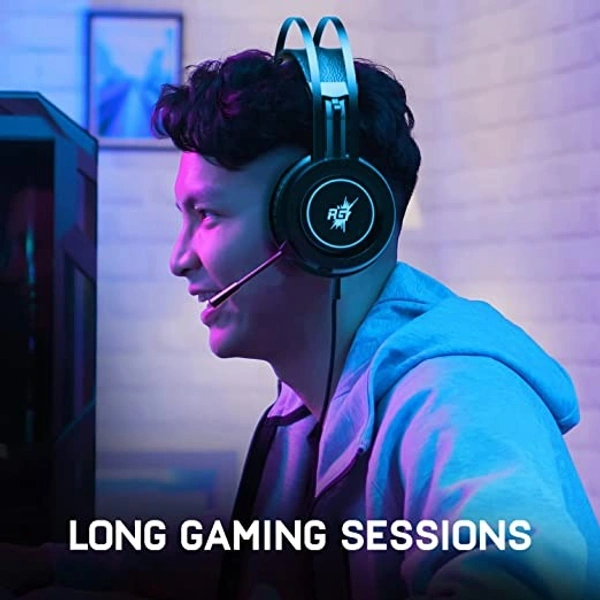 Redgear Cloak Wired RGB Wired Over Ear Gaming Headphones with Mic