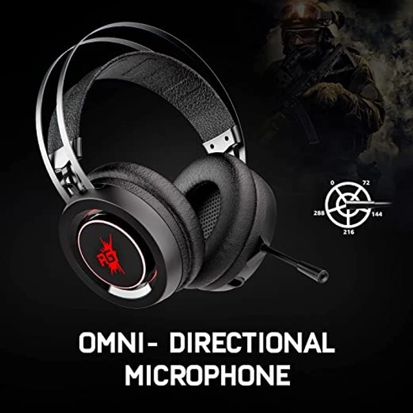 Redgear Cloak Wired RGB Wired Over Ear Gaming Headphones with Mic
