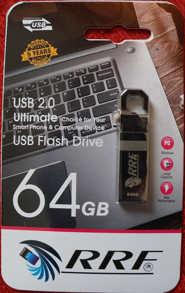 64gb RRF PenDrive USB 2.0 Flash Drive Metal PenDrive,For Laptop, Computer, Desktop Etc. - 64gb