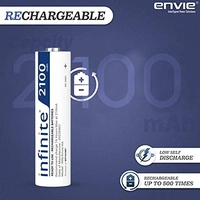 Envie AA 2100 2PL Infinite Rechargeable Battery for Remote Controls, Electronic Toys, Cameras, Flashlights and Others